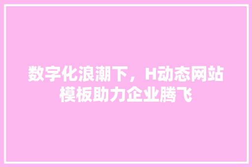 数字化浪潮下，H动态网站模板助力企业腾飞 数字化浪潮下，H动态网站模板助力企业腾飞 必应SEO