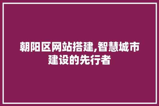 朝阳区网站搭建,智慧城市建设的先行者 朝阳区网站搭建,智慧城市建设的先行者 SEO关键词