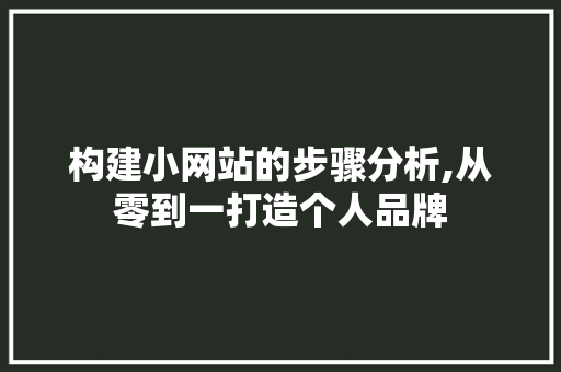 构建小网站的步骤分析,从零到一打造个人品牌 构建小网站的步骤分析,从零到一打造个人品牌 百度SEO