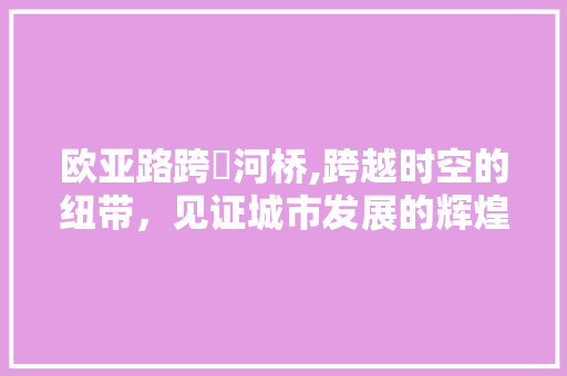 欧亚路跨浐河桥,跨越时空的纽带，见证城市发展的辉煌 欧亚路跨浐河桥,跨越时空的纽带，见证城市发展的辉煌 网站建设公司