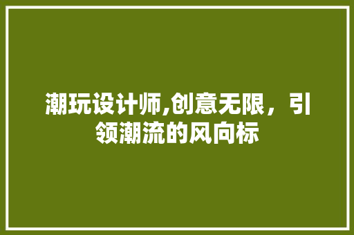 潮玩设计师,创意无限，引领潮流的风向标 潮玩设计师,创意无限，引领潮流的风向标 SEO关键词