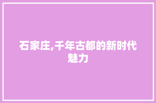 石家庄,千年古都的新时代魅力 石家庄,千年古都的新时代魅力 搜狗SEO
