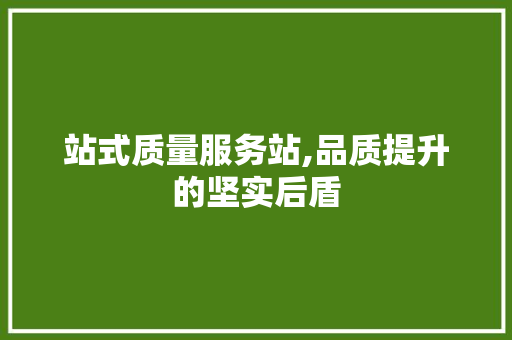 站式质量服务站,品质提升的坚实后盾 站式质量服务站,品质提升的坚实后盾 网站建设公司