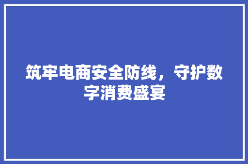 筑牢电商安全防线，守护数字消费盛宴 筑牢电商安全防线，守护数字消费盛宴 必应SEO