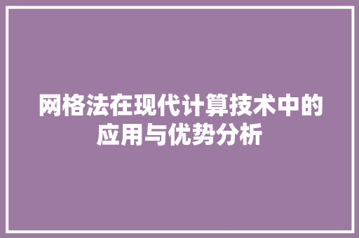 网格法在现代计算技术中的应用与优势分析