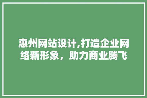 惠州网站设计,打造企业网络新形象，助力商业腾飞 惠州网站设计,打造企业网络新形象，助力商业腾飞 必应SEO