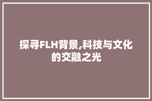 探寻FLH背景,科技与文化的交融之光 探寻FLH背景,科技与文化的交融之光 神马SEO