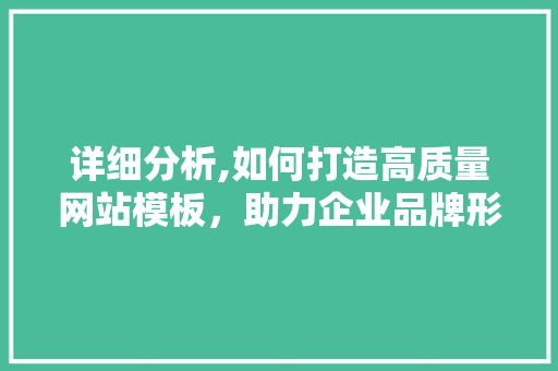 详细分析,如何打造高质量网站模板，助力企业品牌形象提升 详细分析,如何打造高质量网站模板，助力企业品牌形象提升 必应SEO
