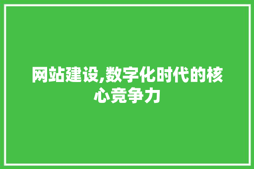 网站建设,数字化时代的核心竞争力 网站建设,数字化时代的核心竞争力 必应SEO