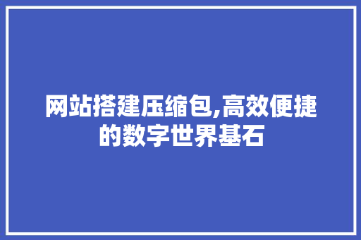 网站搭建压缩包,高效便捷的数字世界基石 网站搭建压缩包,高效便捷的数字世界基石 百度SEO