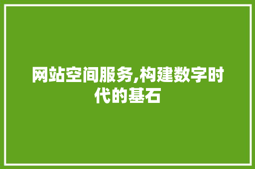 网站空间服务,构建数字时代的基石 网站空间服务,构建数字时代的基石 SEO关键词