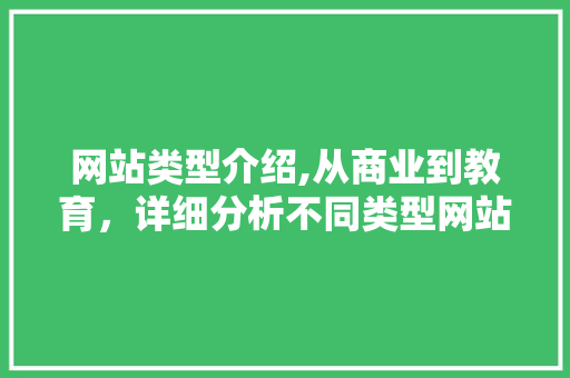 网站类型介绍,从商业到教育，详细分析不同类型网站的特点与价值 网站类型介绍,从商业到教育，详细分析不同类型网站的特点与价值 SEO关键词