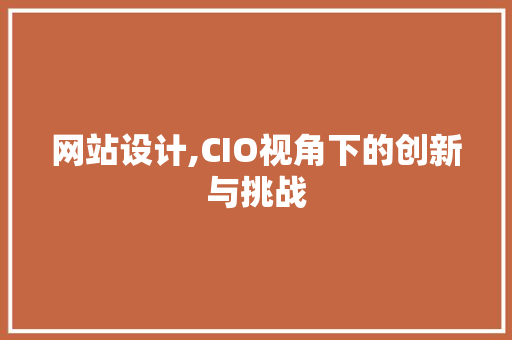 网站设计,CIO视角下的创新与挑战 网站设计,CIO视角下的创新与挑战 网站建设公司