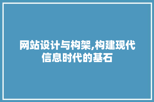 网站设计与构架,构建现代信息时代的基石 网站设计与构架,构建现代信息时代的基石 百度SEO