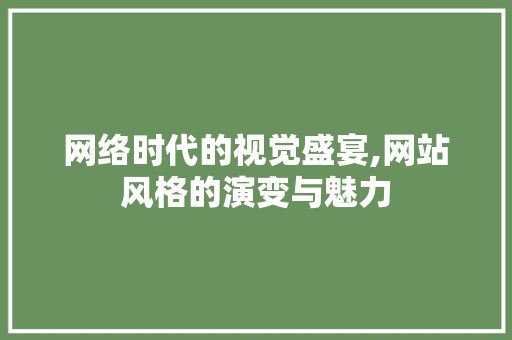 网络时代的视觉盛宴,网站风格的演变与魅力 网络时代的视觉盛宴,网站风格的演变与魅力 SEO关键词