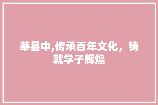 莘县中,传承百年文化，铸就学子辉煌 莘县中,传承百年文化，铸就学子辉煌 必应SEO