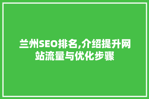 兰州SEO排名,介绍提升网站流量与优化步骤 兰州SEO排名,介绍提升网站流量与优化步骤 SEO关键词