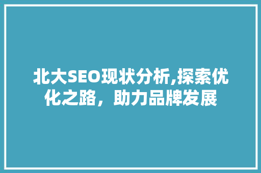 北大SEO现状分析,探索优化之路，助力品牌发展 北大SEO现状分析,探索优化之路，助力品牌发展 必应SEO