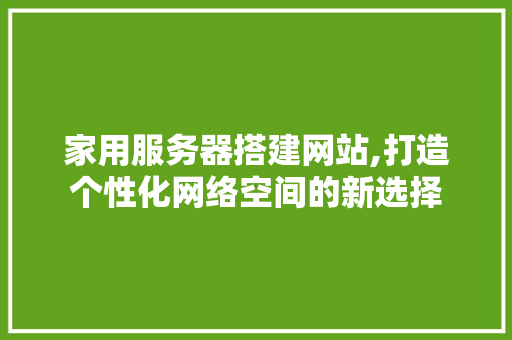 家用服务器搭建网站,打造个性化网络空间的新选择 家用服务器搭建网站,打造个性化网络空间的新选择 SEO关键词