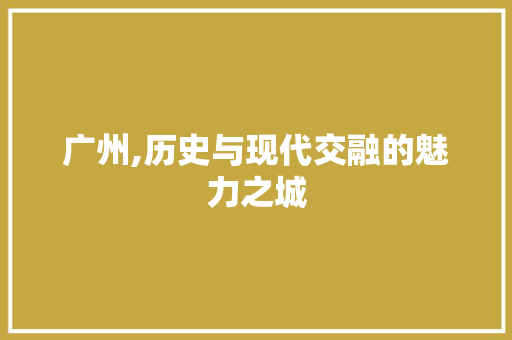 广州,历史与现代交融的魅力之城 广州,历史与现代交融的魅力之城 SEO关键词