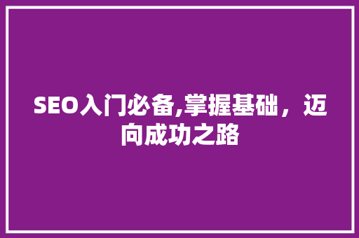 SEO入门必备,掌握基础，迈向成功之路 SEO入门必备,掌握基础，迈向成功之路 SEO关键词