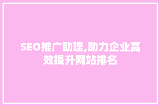 SEO推广助理,助力企业高效提升网站排名