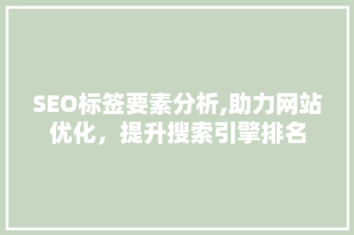 SEO标签要素分析,助力网站优化，提升搜索引擎排名 SEO标签要素分析,助力网站优化，提升搜索引擎排名 必应SEO