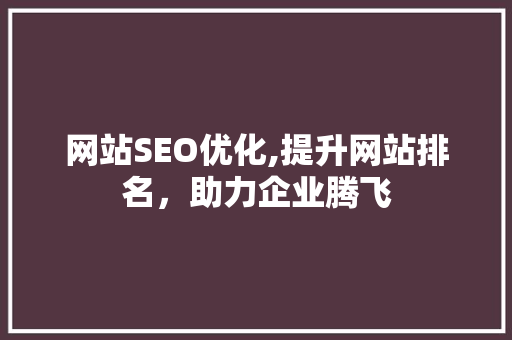 网站SEO优化,提升网站排名，助力企业腾飞 网站SEO优化,提升网站排名，助力企业腾飞 网站建设公司