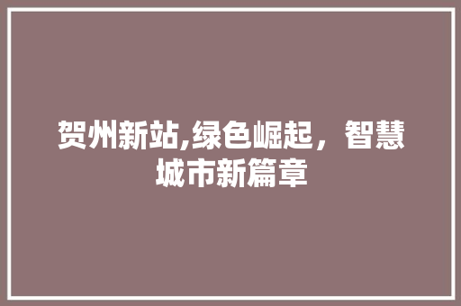 贺州新站,绿色崛起，智慧城市新篇章