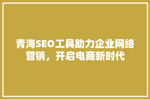 青海SEO工具助力企业网络营销，开启电商新时代 青海SEO工具助力企业网络营销，开启电商新时代 必应SEO