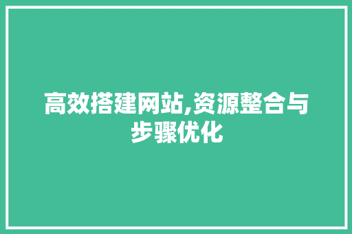 高效搭建网站,资源整合与步骤优化 高效搭建网站,资源整合与步骤优化 网站建设公司