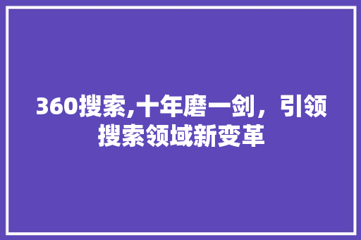 360搜索,十年磨一剑，引领搜索领域新变革 360搜索,十年磨一剑，引领搜索领域新变革 网站建设公司