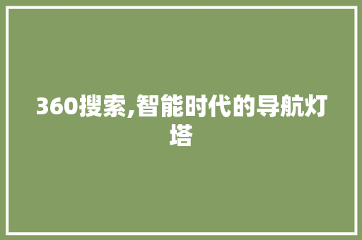 360搜索,智能时代的导航灯塔 360搜索,智能时代的导航灯塔 百度SEO