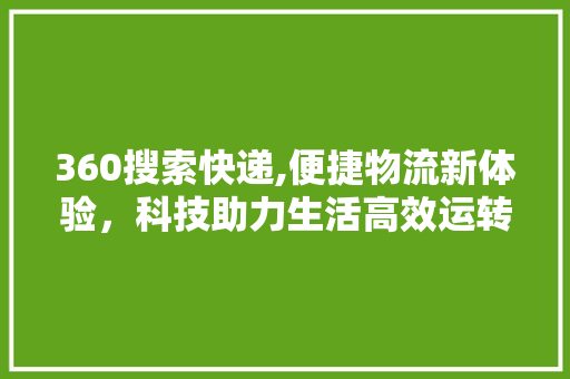 360搜索快递,便捷物流新体验，科技助力生活高效运转 360搜索快递,便捷物流新体验，科技助力生活高效运转 搜狗SEO