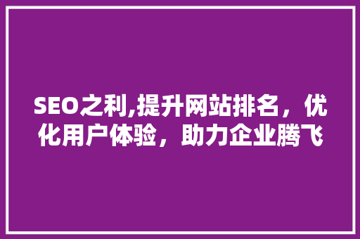 SEO之利,提升网站排名，优化用户体验，助力企业腾飞 SEO之利,提升网站排名，优化用户体验，助力企业腾飞 SEO关键词