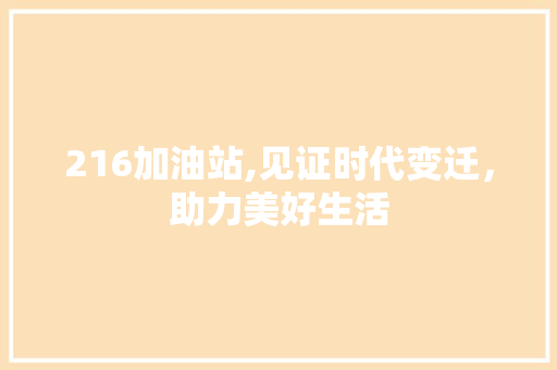 216加油站,见证时代变迁，助力美好生活 216加油站,见证时代变迁，助力美好生活 必应SEO