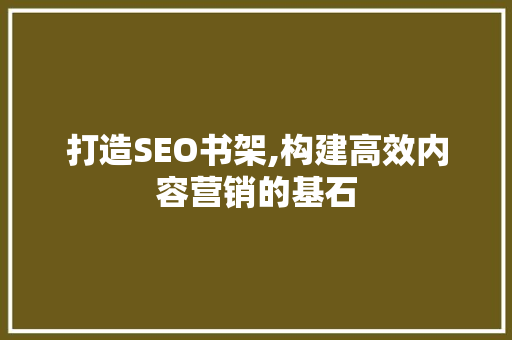打造SEO书架,构建高效内容营销的基石