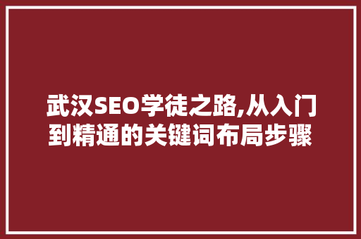 武汉SEO学徒之路,从入门到精通的关键词布局步骤 武汉SEO学徒之路,从入门到精通的关键词布局步骤 网站建设公司