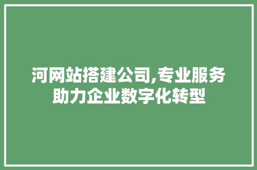河网站搭建公司,专业服务助力企业数字化转型 河网站搭建公司,专业服务助力企业数字化转型 必应SEO