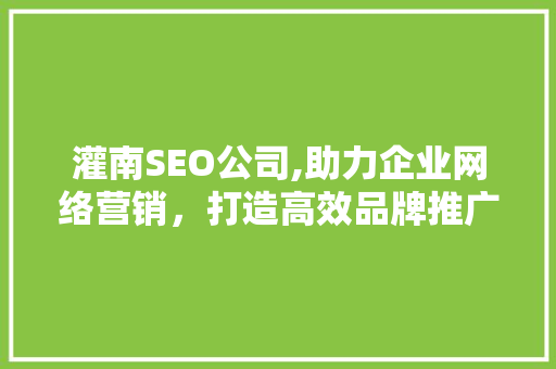 灌南SEO公司,助力企业网络营销，打造高效品牌推广步骤 灌南SEO公司,助力企业网络营销，打造高效品牌推广步骤 必应SEO