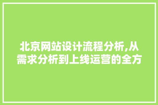 北京网站设计流程分析,从需求分析到上线运营的全方位攻略 北京网站设计流程分析,从需求分析到上线运营的全方位攻略 百度SEO