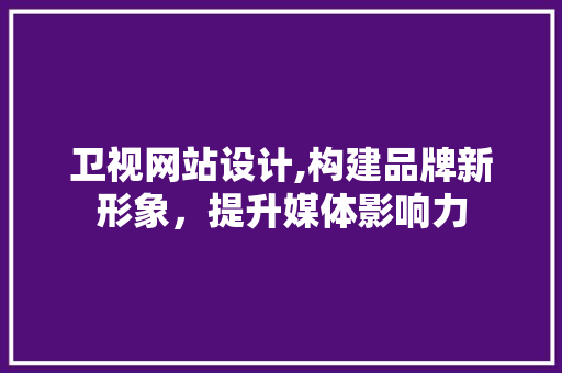 卫视网站设计,构建品牌新形象，提升媒体影响力 卫视网站设计,构建品牌新形象，提升媒体影响力 网站建设公司