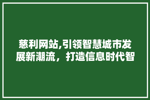 慈利网站,引领智慧城市发展新潮流，打造信息时代智慧引擎 慈利网站,引领智慧城市发展新潮流，打造信息时代智慧引擎 神马SEO