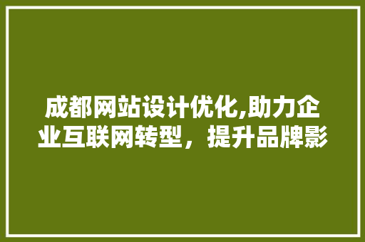 成都网站设计优化,助力企业互联网转型，提升品牌影响力 成都网站设计优化,助力企业互联网转型，提升品牌影响力 网站建设公司