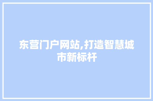 东营门户网站,打造智慧城市新标杆 东营门户网站,打造智慧城市新标杆 网站建设公司