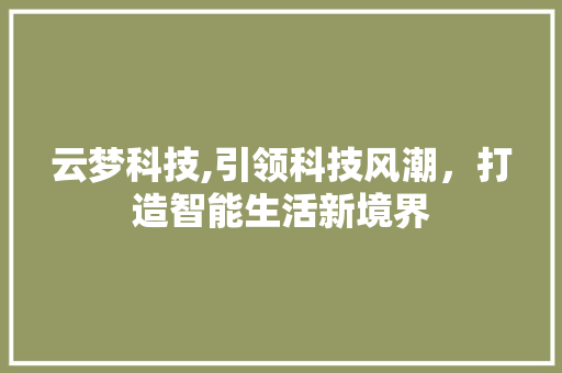 云梦科技,引领科技风潮，打造智能生活新境界