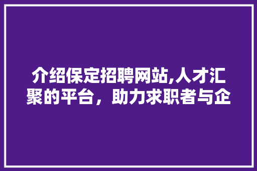 介绍保定招聘网站,人才汇聚的平台，助力求职者与企业的双赢 介绍保定招聘网站,人才汇聚的平台，助力求职者与企业的双赢 神马SEO
