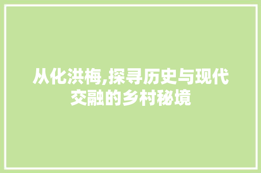 从化洪梅,探寻历史与现代交融的乡村秘境 从化洪梅,探寻历史与现代交融的乡村秘境 网站建设公司