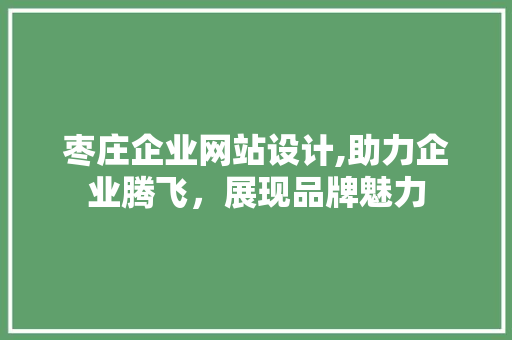 枣庄企业网站设计,助力企业腾飞，展现品牌魅力 枣庄企业网站设计,助力企业腾飞，展现品牌魅力 搜狗SEO