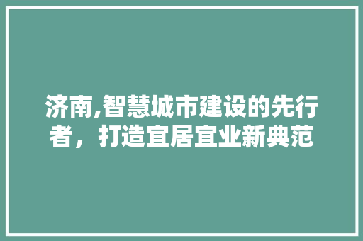 济南,智慧城市建设的先行者，打造宜居宜业新典范 济南,智慧城市建设的先行者，打造宜居宜业新典范 百度SEO